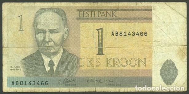 Billetes extranjeros: ESTONIA. 1 kroon 1992. Pick 69