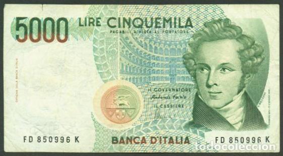 Billetes extranjeros: ITALIA. 5000 lire 4.1. 1985. Pick 111c. Firmas: Fazio - Amici