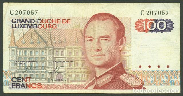 Billetes extranjeros: LUXEMBURGO (LUXEMBOURG) 100 francs 1980. Pick 57. Serie C.