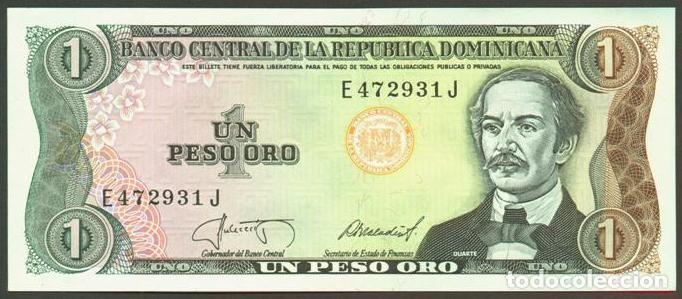 Billetes extranjeros: DOMINICANA Rep. 1 peso 1987. Impresora - TDLR.