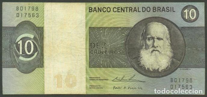 Billetes extranjeros: BRASIL (BRAZIL). 10 cruzeiros (1979). Pick 193 c. Serie B. Firma 18.