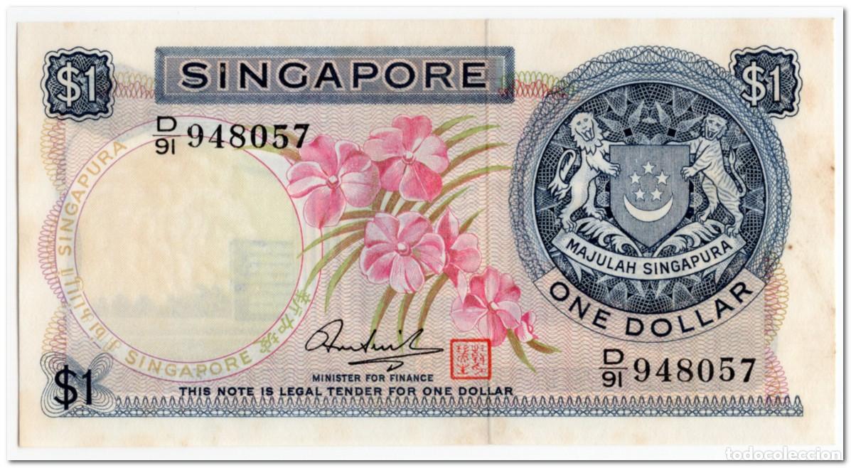 Billetes extranjeros: SINGAPORE,1 DOLLAR,1972,P.1d,XF-AU
