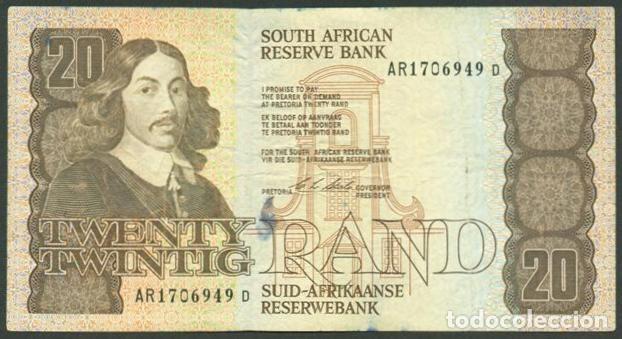 Banconote internazionali: SUDAFRICA (Africa del Sur). 20 rand (1990-1993). Pick 121 e. Firma 7. Veleros.