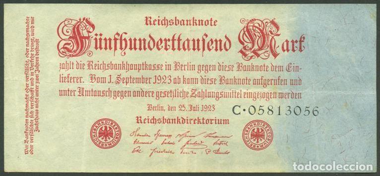 Billetes extranjeros: ALEMANIA. 500000 mark 25.7.1923. Pick 92.