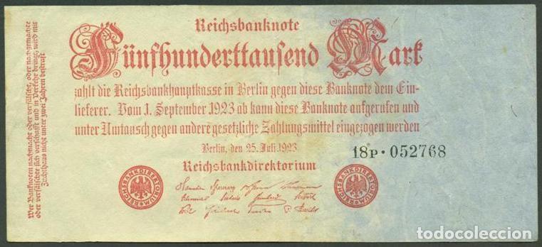 Billetes extranjeros: ALEMANIA. 500000 mark 25.7.1923. Pick 92.
