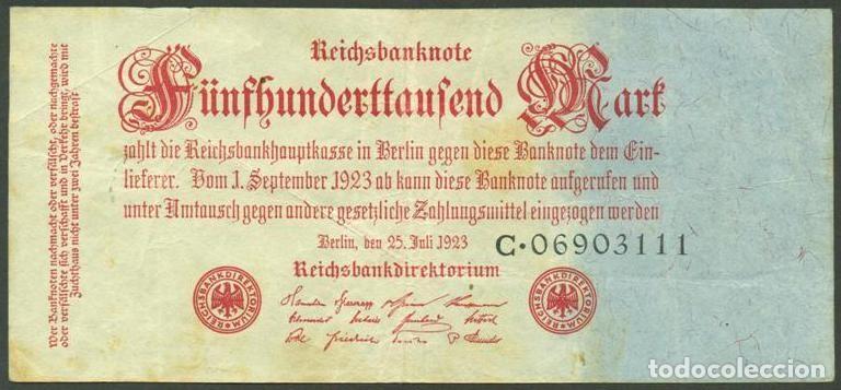 Billetes extranjeros: ALEMANIA. 500000 mark 25.7.1923. Pick 92.