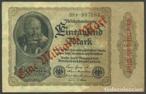 Billetes extranjeros: ALEMANIA (Rep. Weimar). 1 Milliarde Mark sept. 1923. Pick 113. Ver numerador, color de papel, etc.