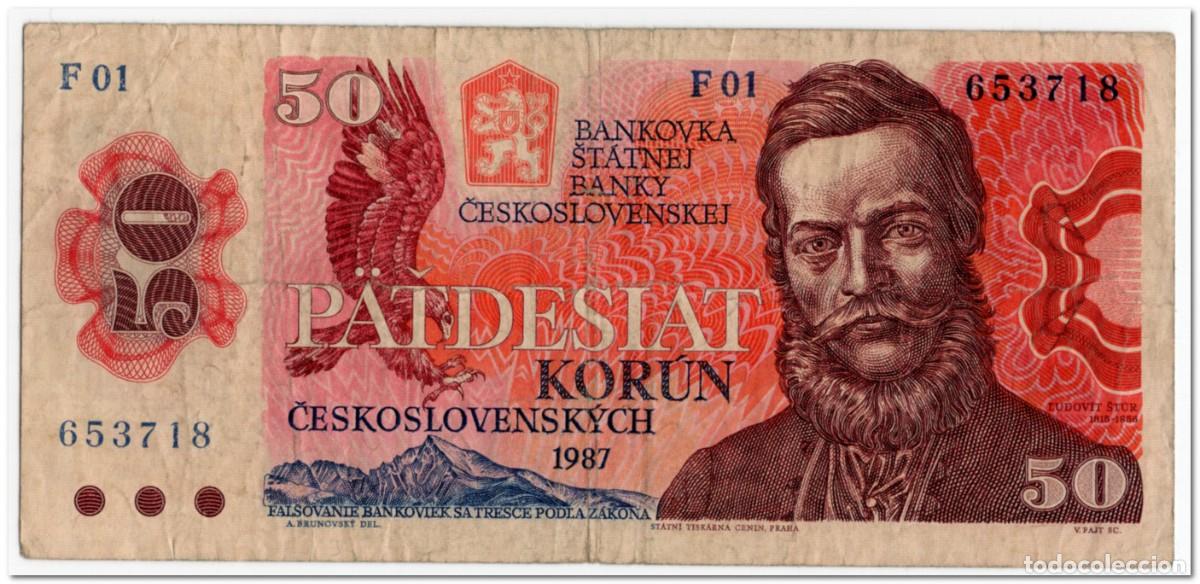 Billetes extranjeros: CZECHOSLOVAKIA,50 KORUN,1987,P.96,FINE