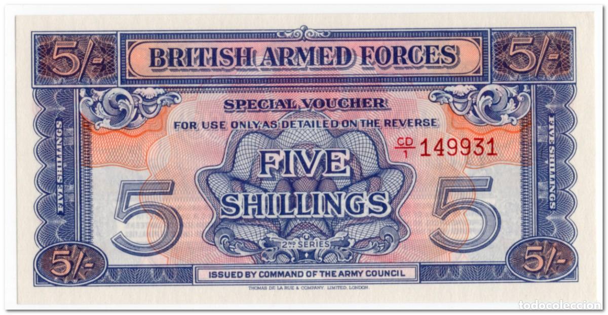 Billetes extranjeros: GREAT BRITAIN,5 SHILLINGS,1948,P.M20c,UNC