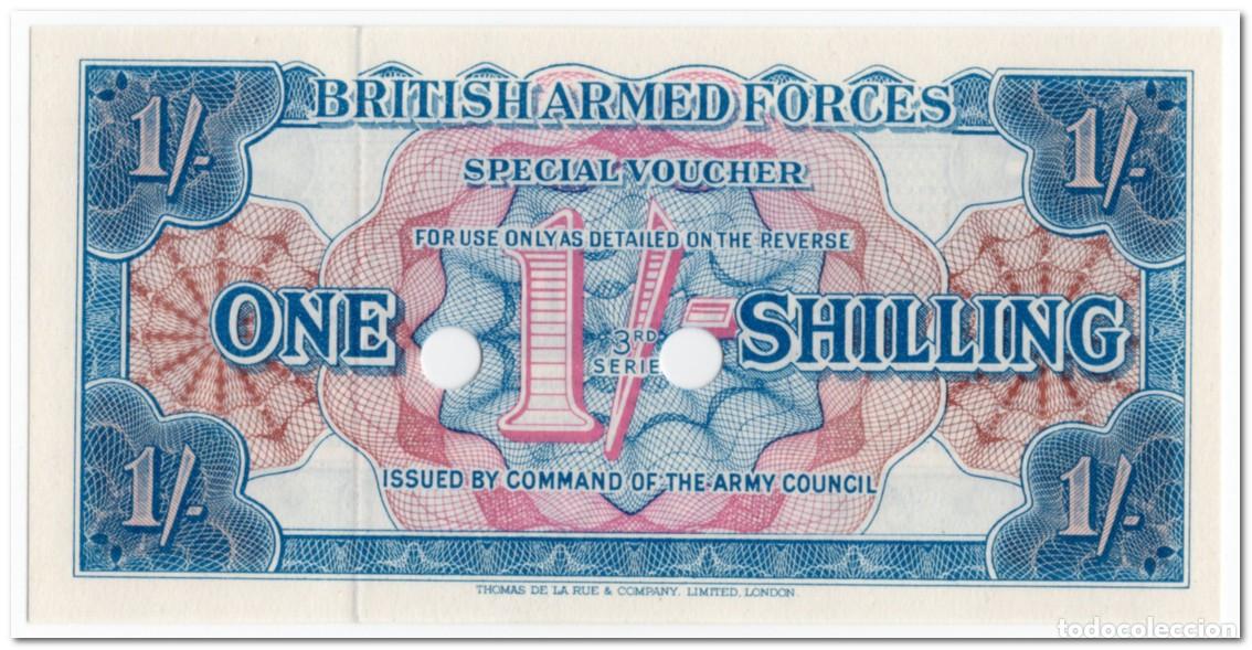 Billetes extranjeros: BRITISH ARMED FORCES,1 SHILLING,1956,P.M26b,CANCELLED,UNC