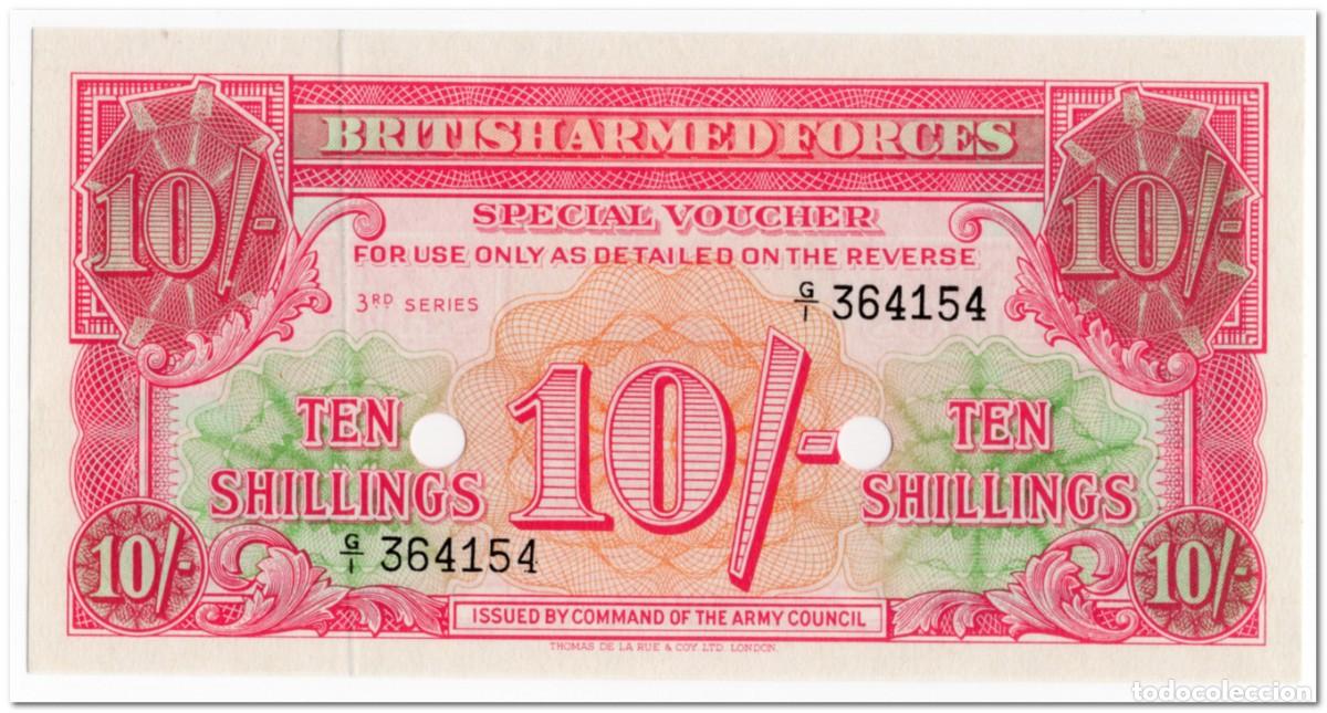 Billetes extranjeros: BRITISH ARMED FORCES,10 SHILLINGS,1956,P.M28a,UNC