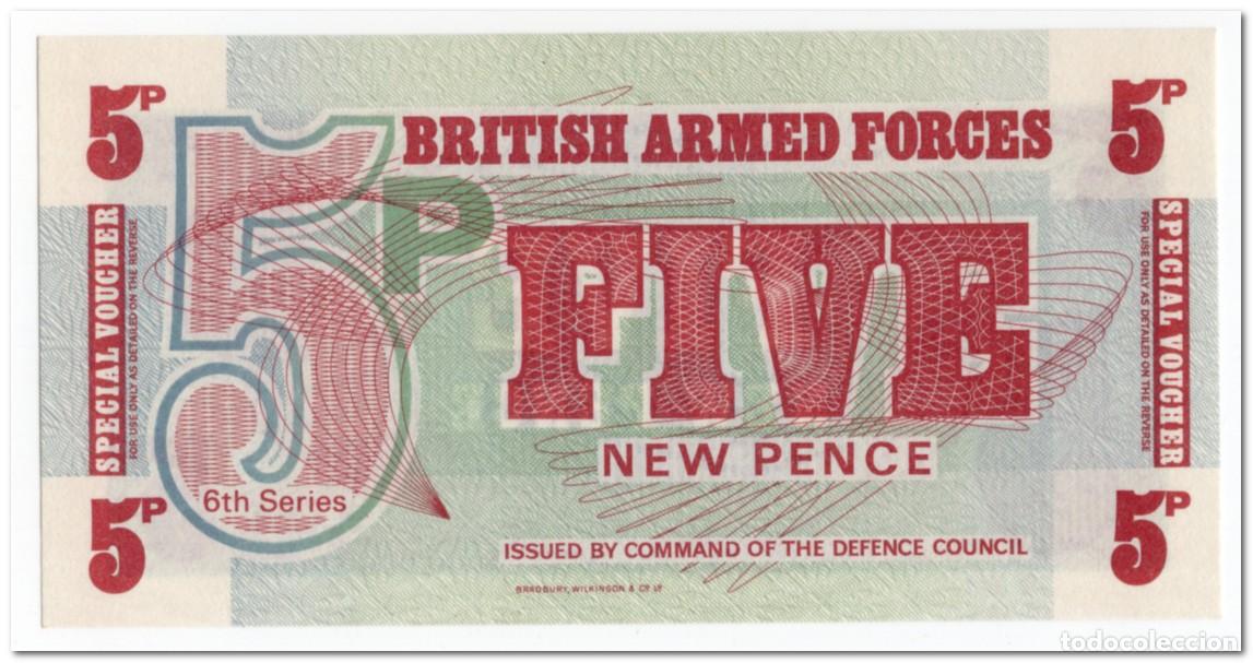 Billetes extranjeros: BRITISH ARMED FORCES,5 NEW PENCE,1972,P.M47,UNC