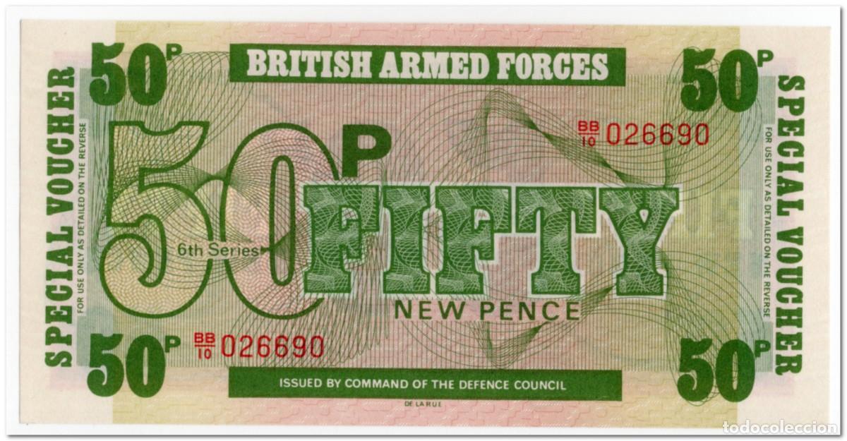 Billetes extranjeros: BRITISH ARMED FORCES,50 NEW PENCE,1972,P.M49,UNC