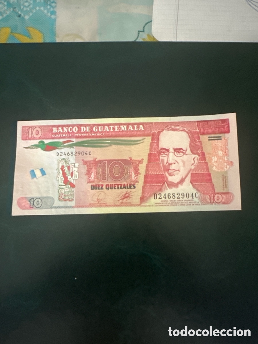 Billetes extranjeros: Billete de Guatemala 10 quetzales a&ntilde;o 1992