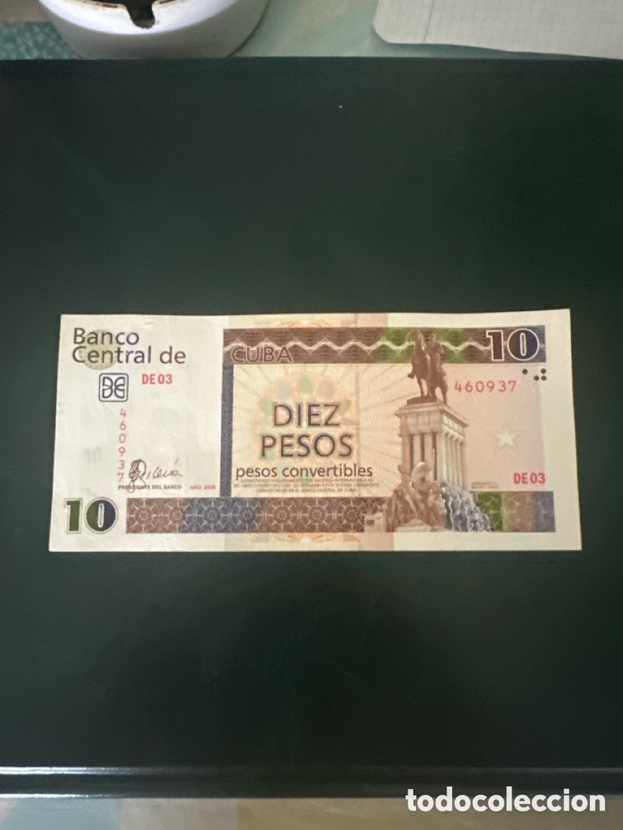 Billetes extranjeros: Billete de Cuba de 10 pesos convertibles a&ntilde;o 2008