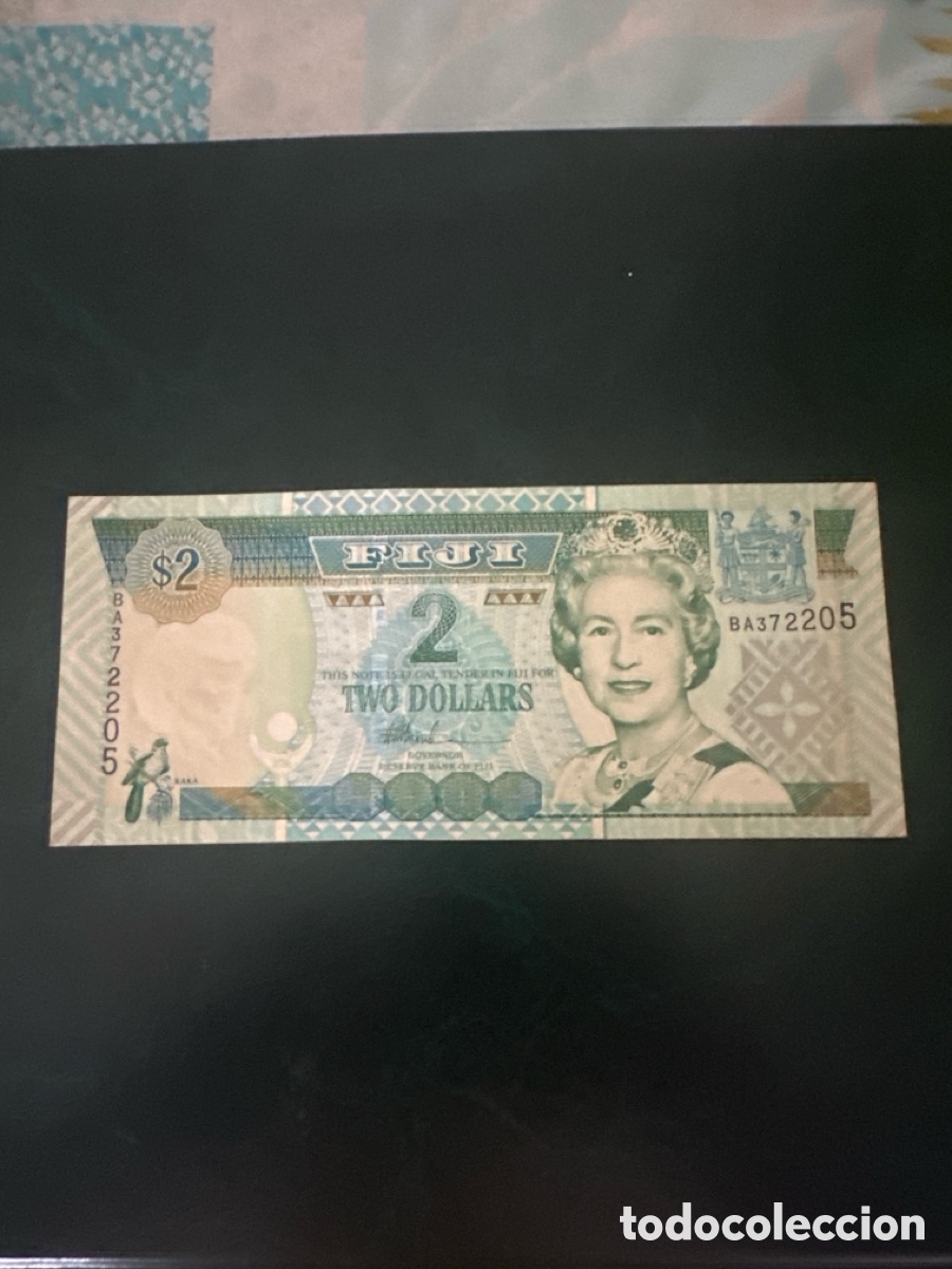 Billetes extranjeros: Billete de Islas Fiji 2 dollars a&ntilde;o 2002