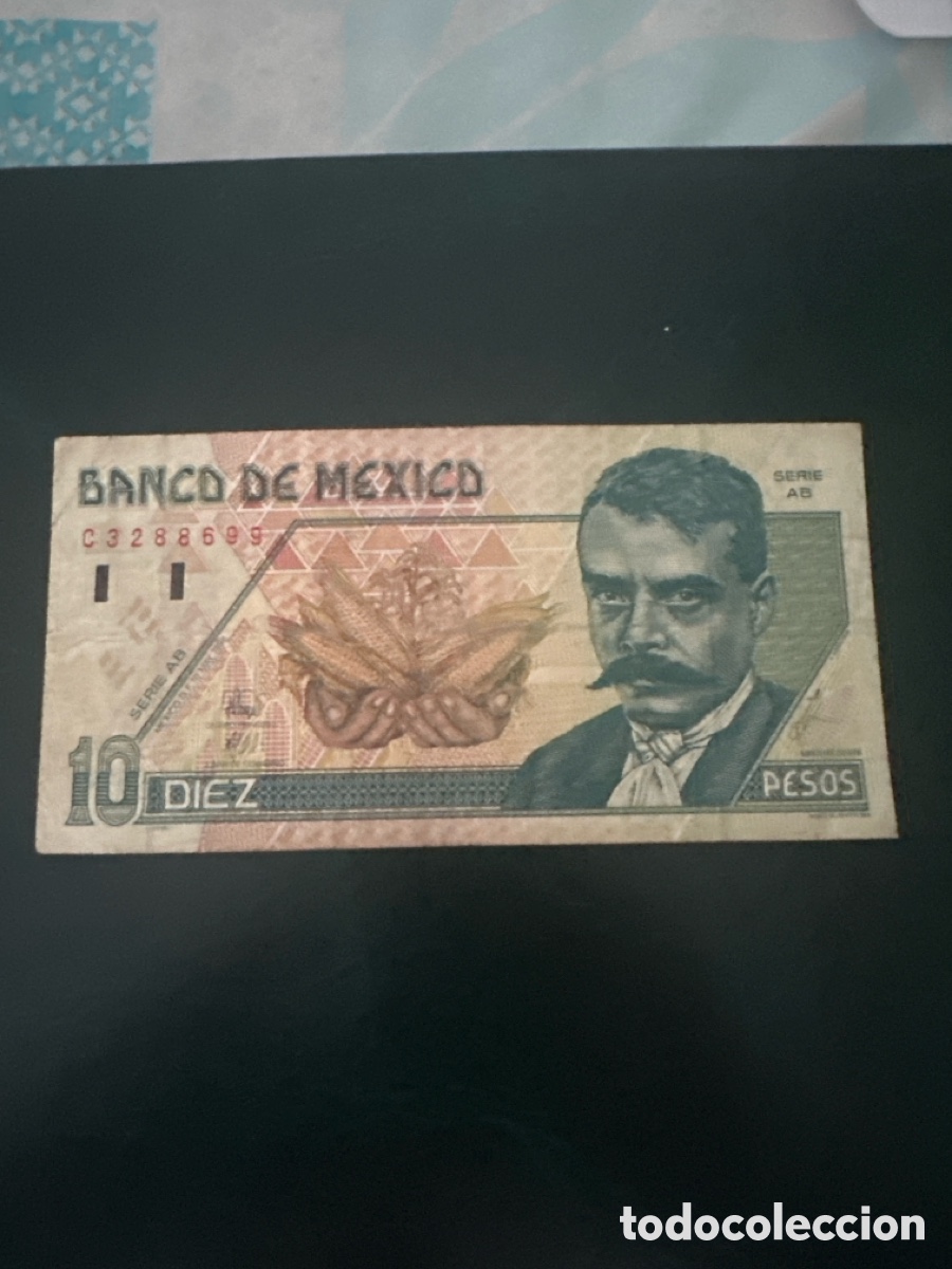 Billetes extranjeros: Billete de M&eacute;xico de 10 pesos a&ntilde;o 1996