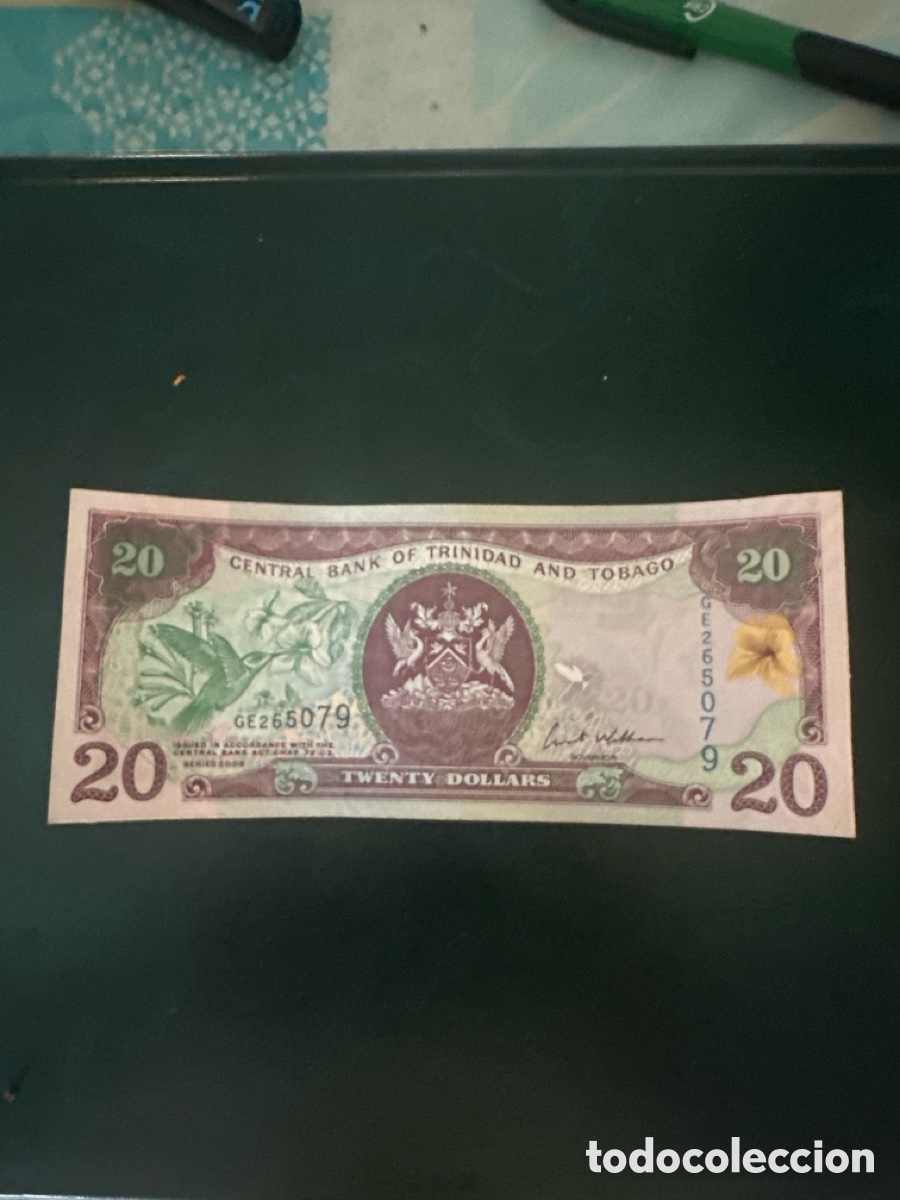 Billetes extranjeros: Billete de Trinidad y Tobago de 20 dollars a&ntilde;o 2006