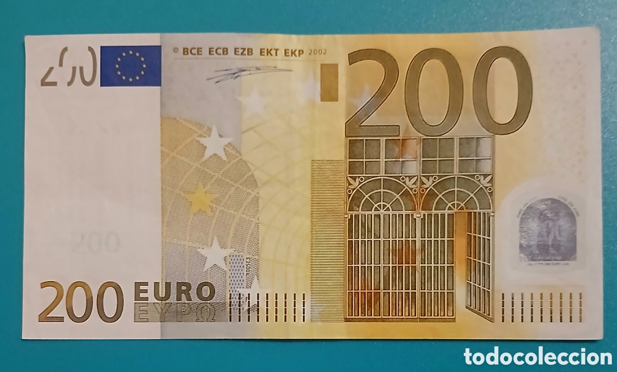 Billetes extranjeros: Billete 200 Euros 2002 - Primera Firma Duisenberg - Serie X (Alemania) - Plancha R005E3
