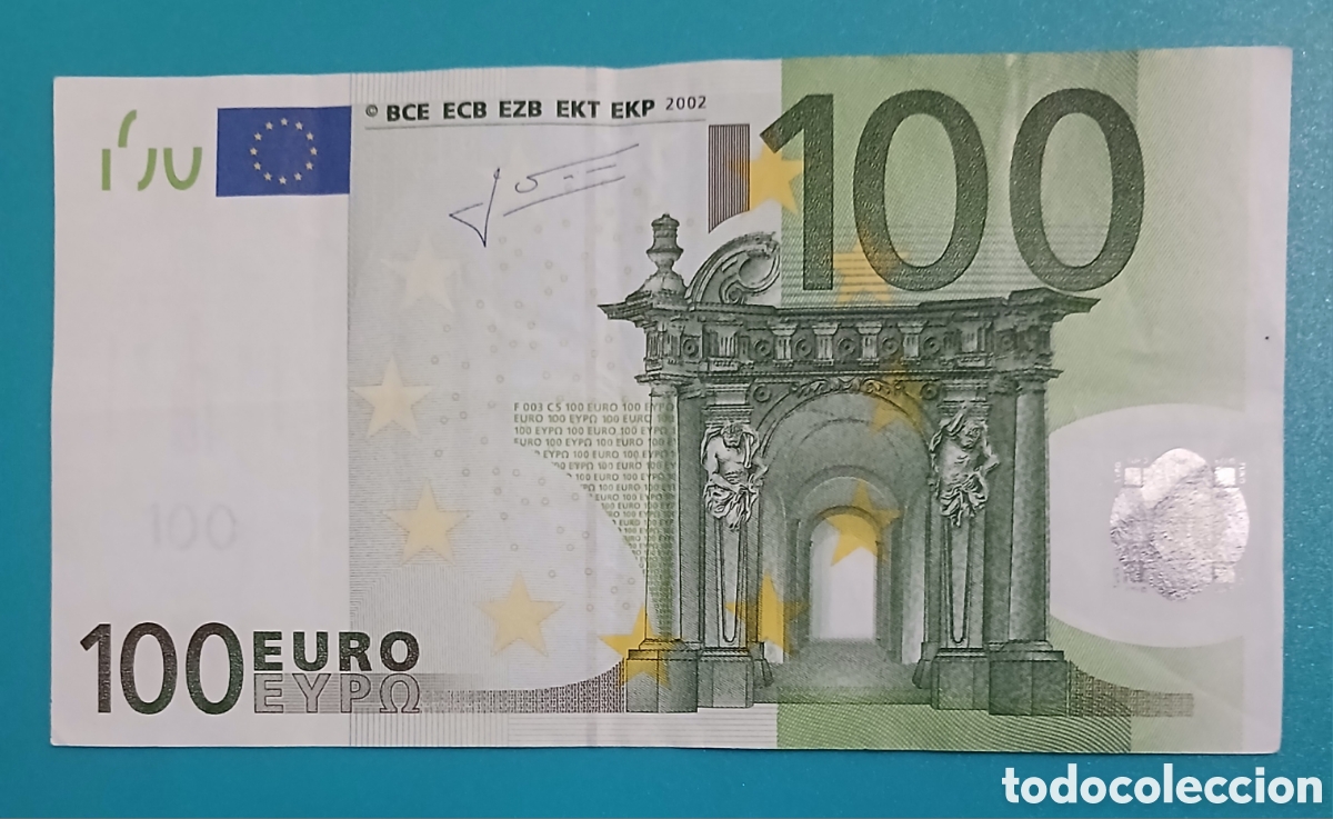 Billetes extranjeros: Billete 100 Euros 2002 Austria - 1&ordf; Firma Duisenberg - Serie N (F003) MBC+ Con Apresto
