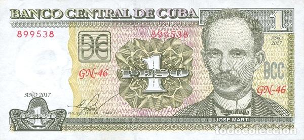 Internationale Banknoten: Billete Cuba 1 Peso 2017 UNC S/C Am&eacute;rica