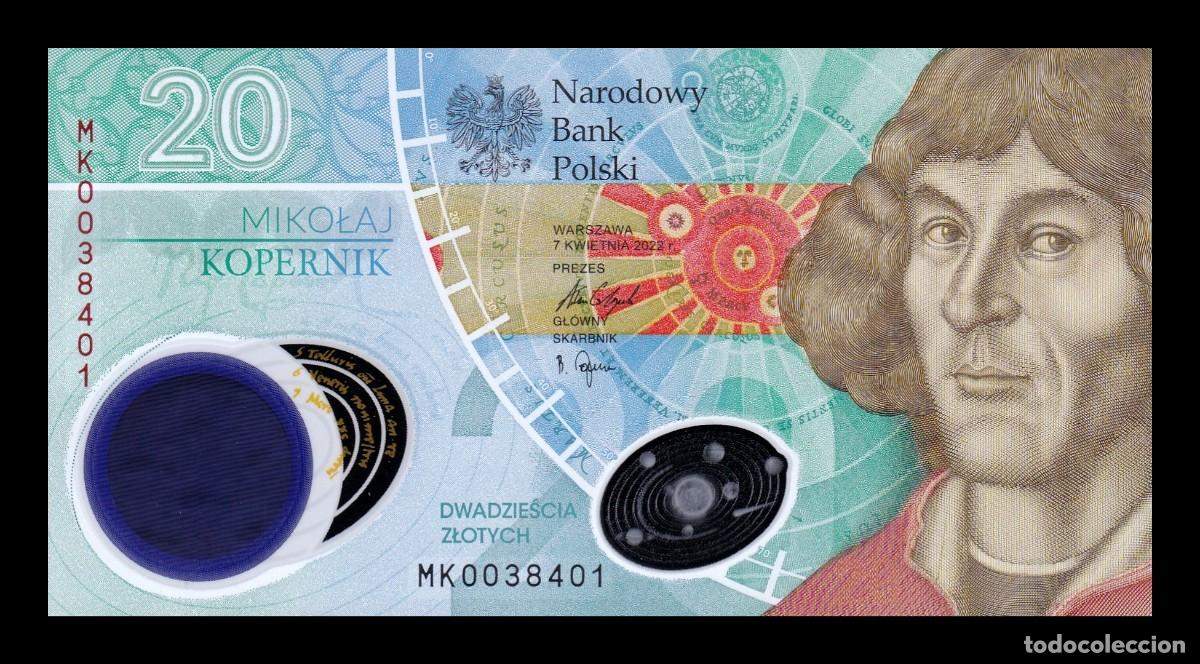 Billetes extranjeros: Polonia 20 Zlotych Conmemorativo Nicol&aacute;s Cop&eacute;rnico 2023 Pick 197 Pol&iacute;mero En folder Sc Unc
