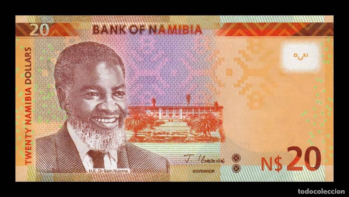 Notas Internacionais: Namibia 20 D&oacute;lares Sam Nujoma 2022 Pick 17c Sc Unc
