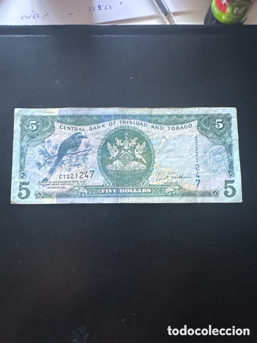 Billetes extranjeros: Billete de Trinidad y Tobago de 5 dollars a&ntilde;o 2006