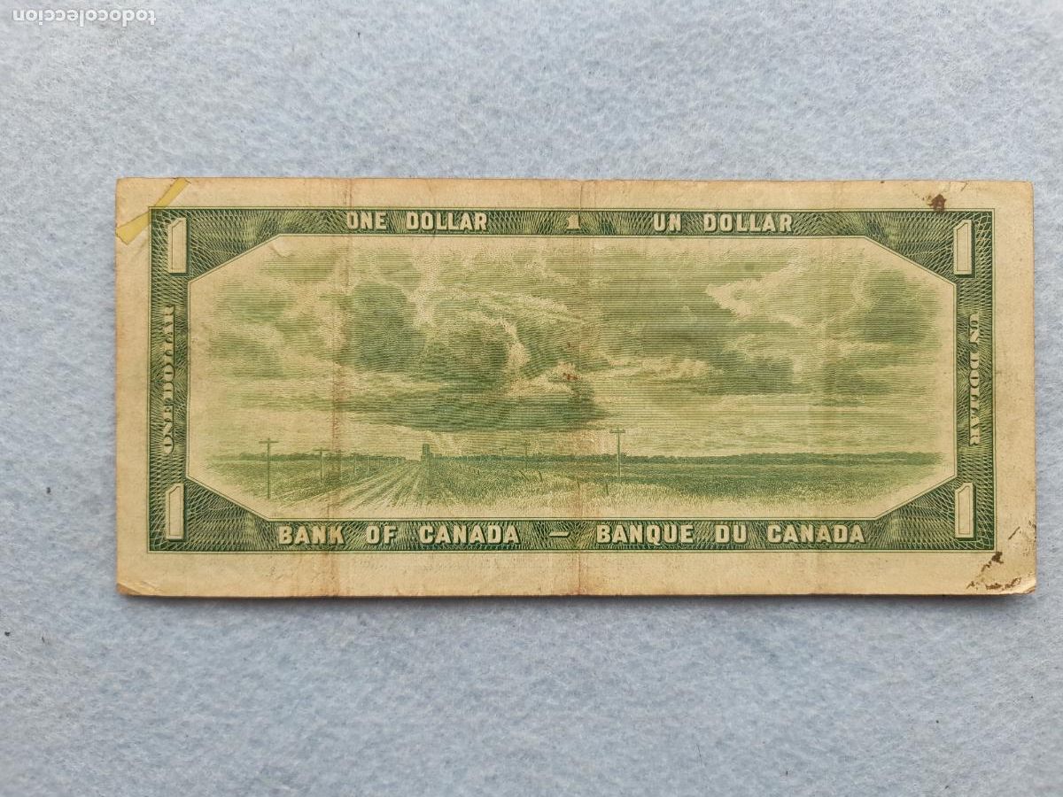 Billetes extranjeros: Canad&aacute;. 1 D&oacute;lar. Otawa. A&ntilde;o 1954. - Foto 2