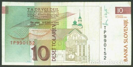 Banconote internazionali: ESLOVENIA. 10 tolarjev 15.1. 1992. Pick 11.