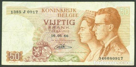 Banconote internazionali: BELGICA. 50 francs 15.06. 1966. Pick 139. Reina de Belgica - Fabiola de Mora y Aragon.