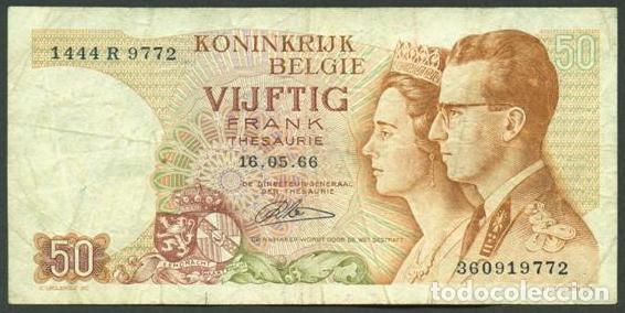 Banconote internazionali: BELGICA. 50 francs 15.06. 1966. Pick 139. Reina de Belgica - Fabiola de Mora y Aragon.