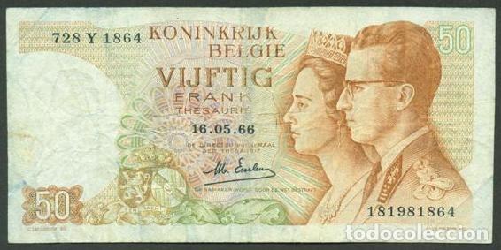 Banconote internazionali: BELGICA. 50 francs 15.06. 1966. Pick 139. Reina de Belgica - Fabiola de Mora y Aragon.