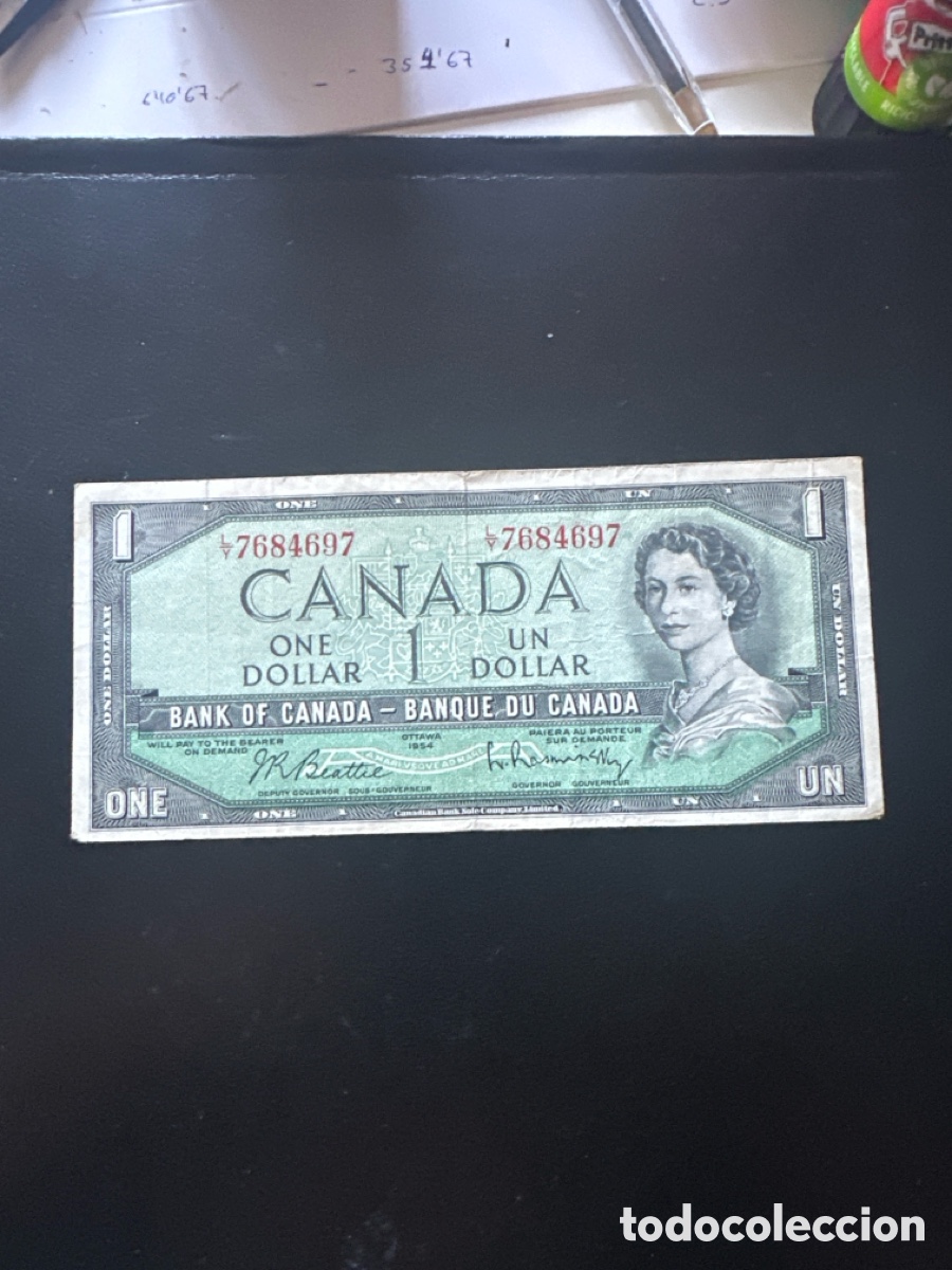 Billetes extranjeros: Billete de Canad&aacute; de 1 dollar a&ntilde;o 1954
