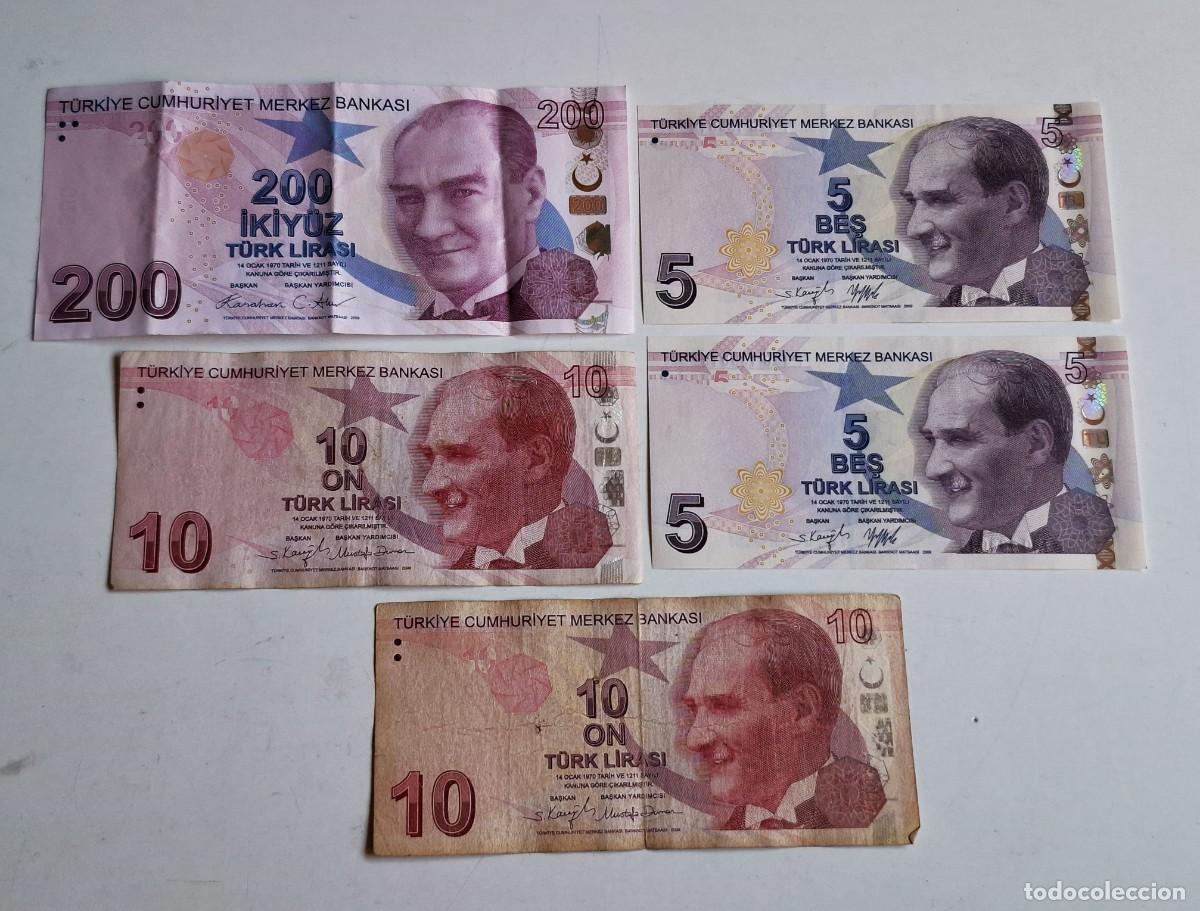 Billetes extranjeros: TURKIA - LOTE DE BILLETES VARIOS