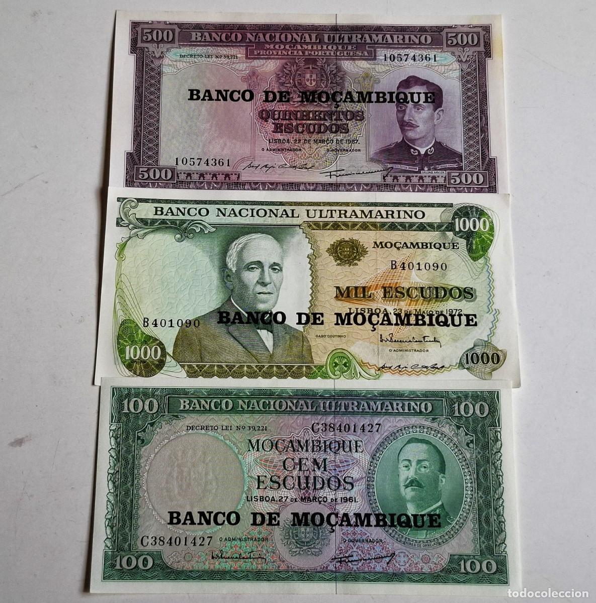 Billetes extranjeros: LOTE DE 3 BILLETES VARIOS MO&Ccedil;ANBIQUE