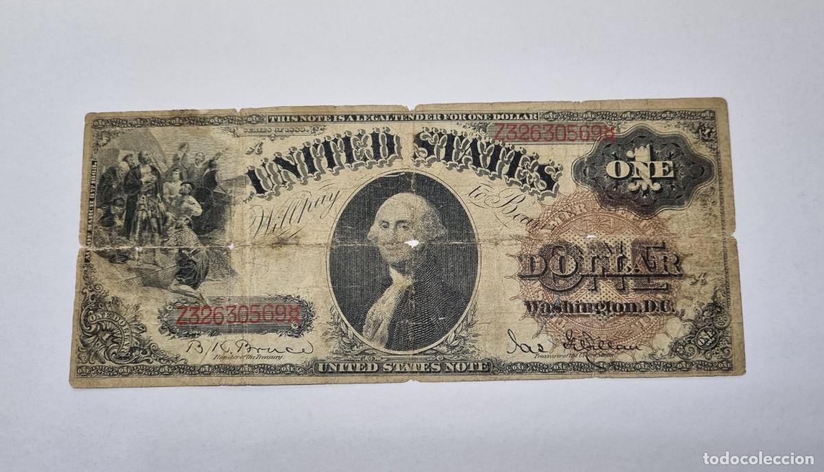 Billetes extranjeros: ESTADOS UNIDOS USA SELLO MARRON RARO | SOLO ACEPTO PAYPAL| BILLETE $ 1 DOLAR 1880 LEER DESCRIPCION