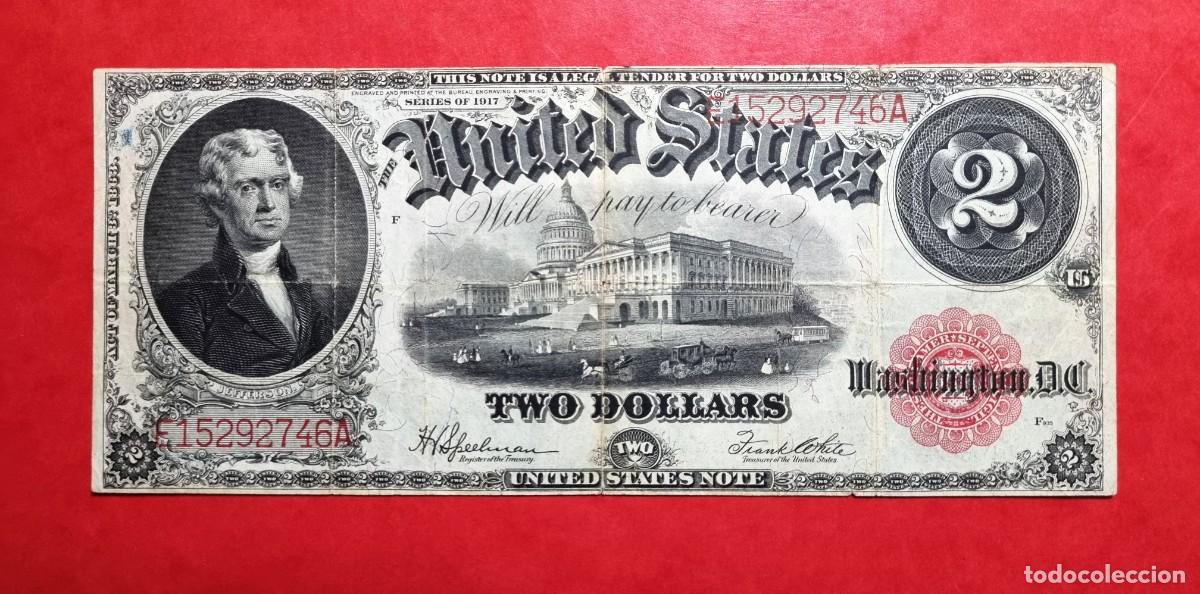 Billetes extranjeros: ESTADOS UNIDOS USA SELLO ROJO | SOLO ACEPTO PAYPAL| BILLETE $ 2 DOLARES 1917 LEER DESCRIPCION