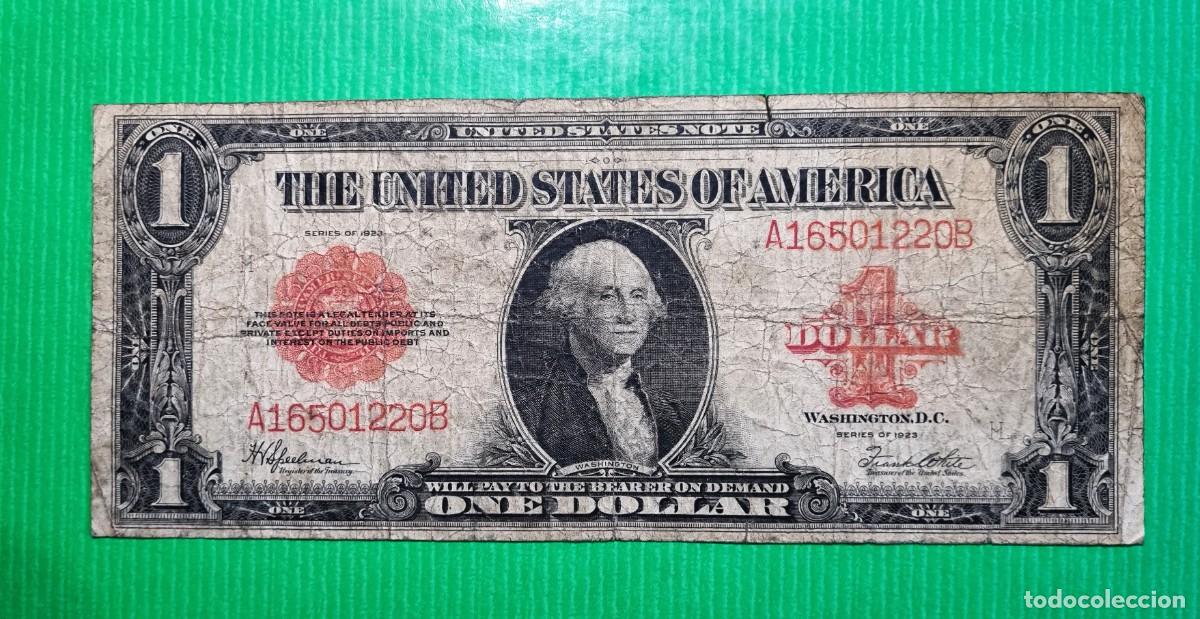 Billetes extranjeros: ESTADOS UNIDOS USA SELLO ROJO ESCASO |SOLO ACEPTO PAYPAL| BILLETE $ 1 DOLAR 1923 LEER DESCRIPCION