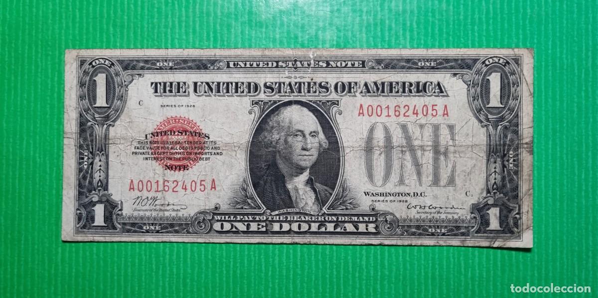 Billetes extranjeros: ESTADOS UNIDOS USA SELLO ROJO PUERTO RICO |SOLO ACEPTO PAYPAL| BILLETE $ 1 DOLAR 1928 LEER DESCRIPCI