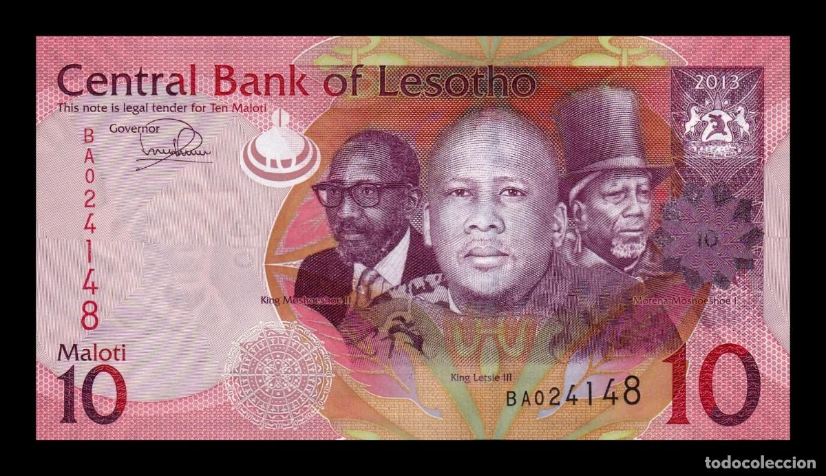 Billetes extranjeros: Lesoto 10 Maloti 2013 Pick 21b Sc Unc