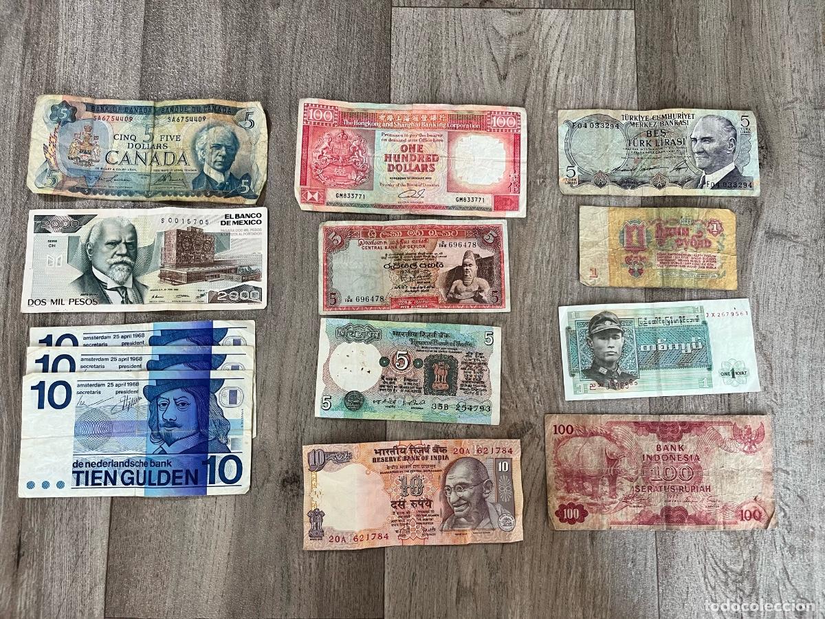 Billetes extranjeros: Lote billetes diferentes paises