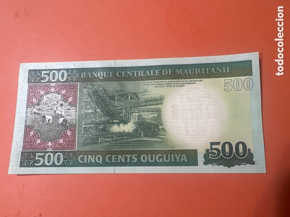 Billetes extranjeros: B190. BILLETE MAURITANIA. 500 ouguiya 2013.