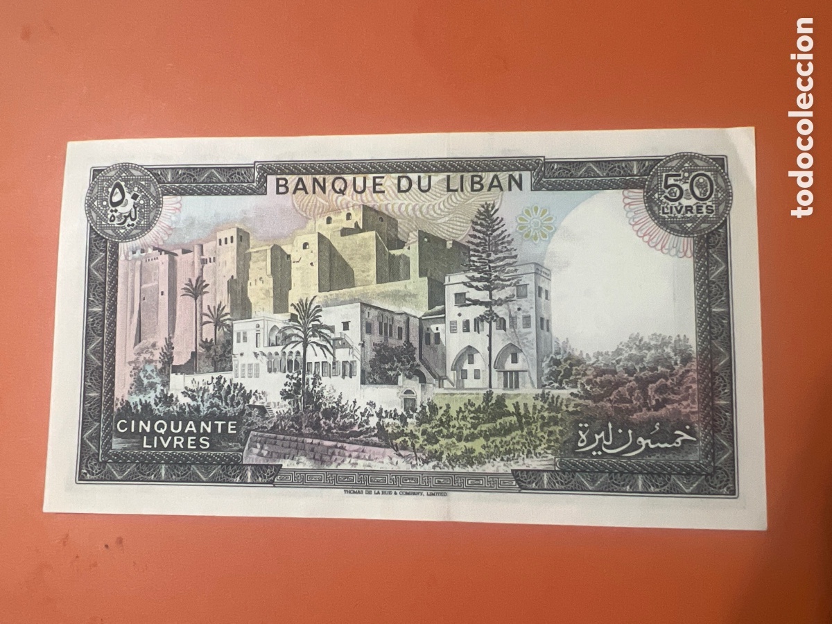 Billetes extranjeros: 189B. Billete Libano 50 Livres 1988