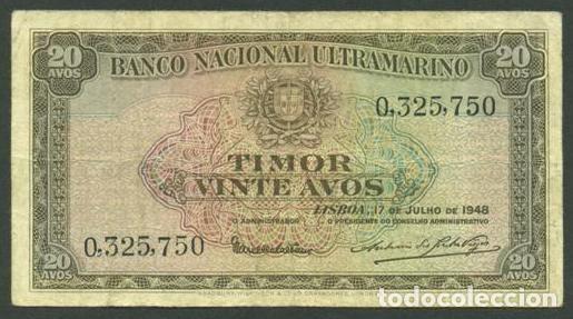 Billetes extranjeros: TIMOR. BNU. 20 avos 1948. Pick 21. - Foto 1