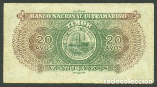 Billetes extranjeros: TIMOR. BNU. 20 avos 1948. Pick 21. - Foto 2