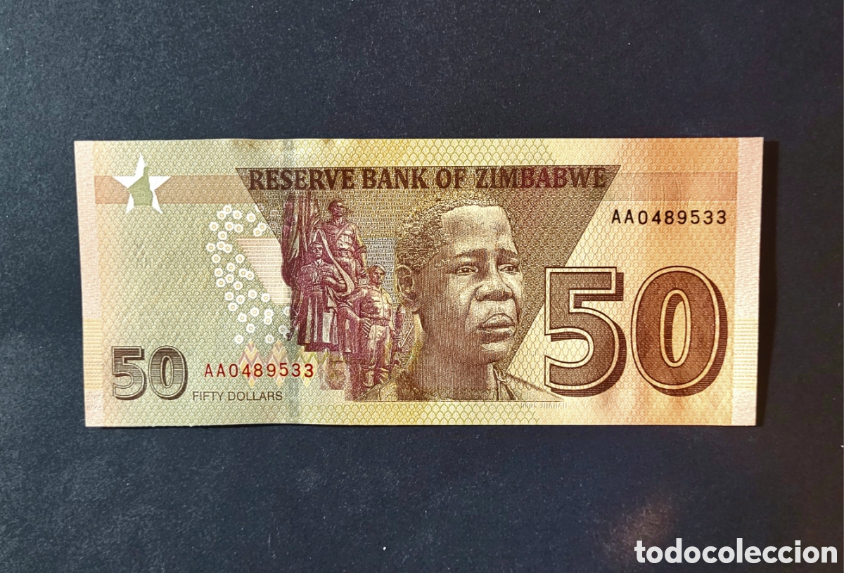 Billetes extranjeros: BILLETE ZIMBABWE 50 DOLARES