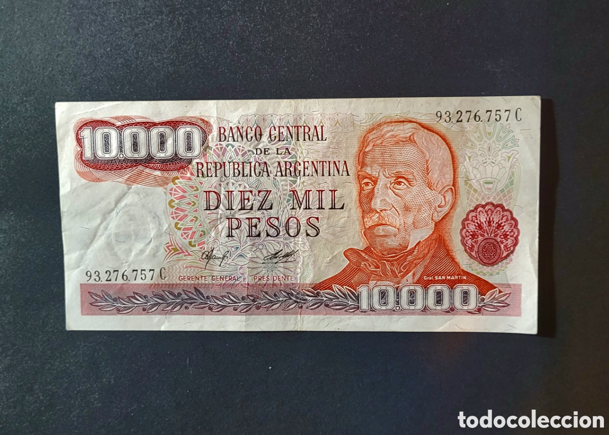 Banconote internazionali: BILLETE ARGENTINA 10000 pesos