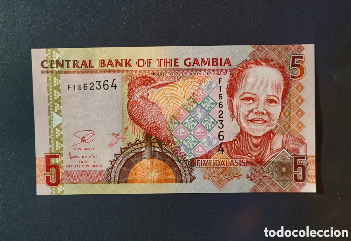 Billetes extranjeros: BILLETE DE GAMBIA 5 DALASIS