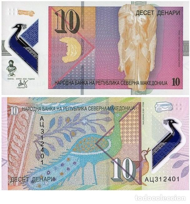 Billets internationaux: Billete Macedonia del norte 10 Denari 2020 UNC S/C Europa Pick w27